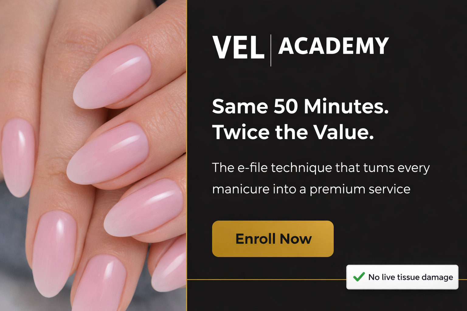 VEL Academy Oval Nail Shape Mastery promotional banner